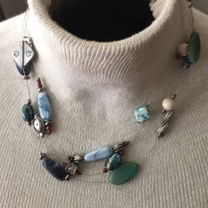 Chico’s blue and silver necklace